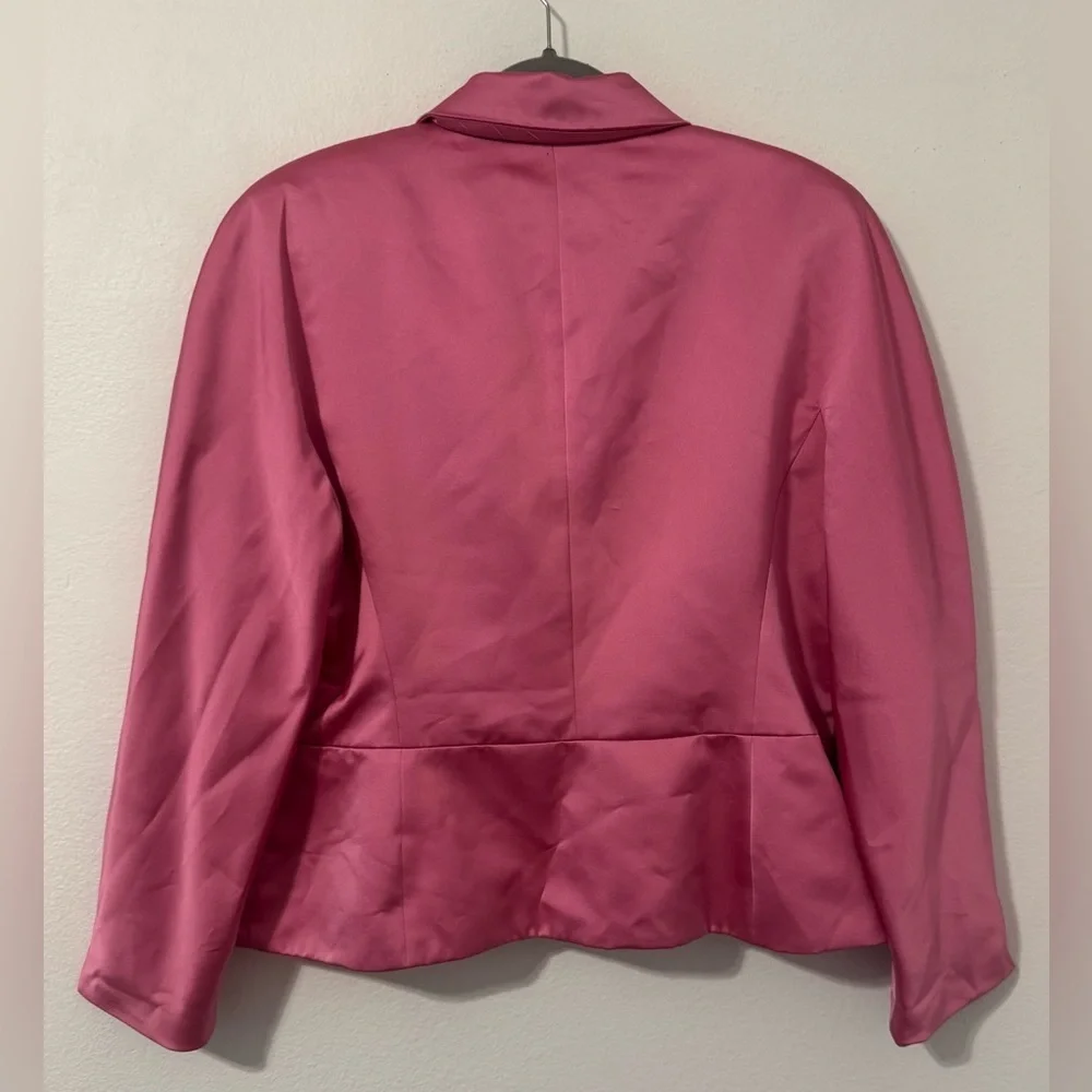1980s Vintage Christian Dior Bubblegum Pink Satin Cinched Blazer Jacket NO SIZE